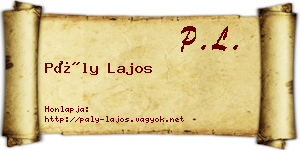 Pály Lajos névjegykártya